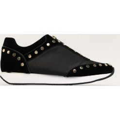 Dkny - Buty. Czarne buty sportowe damskie DKNY, bez wzorów, z materiału, sportowe. W wyprzedaży za 499,90 zł.