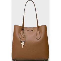 Dkny - Torebka skórzana. Pomarańczowe torebki klasyczne damskie DKNY, bez wzorów, ze skóry, casualowe, na ramię, duże, bez dodatków. Za 1199,00 zł.