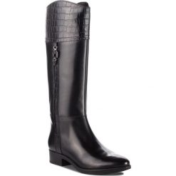 Oficerki GEOX - D Felicity C D84G1C 0436Y C9999 Black. Czarne kozaki damskie Geox, ze skóry ekologicznej, bez obcasa, bez zapięcia. W wyprzedaży za 469,00 zł.