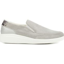 Geox Tahina Slip On Buty Szary. Szare trampki i tenisówki damskie Geox, bez wzorów, ze skóry, bez zapięcia. Za 430,95 zł.