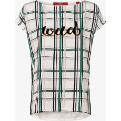 S.Oliver Casual - T-shirt damski, beżowy. Brązowe t-shirty damskie s.Oliver Casual, s, z nadrukiem, casualowe, z dekoltem karo. Za 119,95 zł.