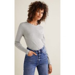 Mango - Sweter Arondita. Szare swetry klasyczne damskie Mango, l, z bawełny, z okrągłym kołnierzem. Za 99,90 zł.