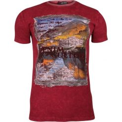 Czerwona Męska Koszulka (T-shirt ) z Nadrukiem, Krótki Rękaw, Melanż TSADG0005red. Czerwone koszulki męskie Adriano Guinari, m, z nadrukiem, z tkaniny, bez kołnierzyka, z krótkim rękawem, krótkie. Za 89,00 zł.