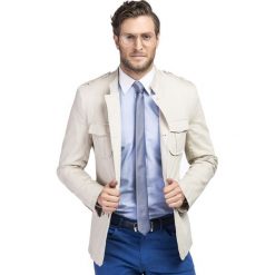 Marynarka ALVAR 029L. Brązowe marynarki męskie Giacomo Conti, m, bez wzorów, z bawełny, eleganckie. Za 299,00 zł.