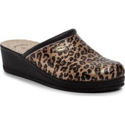 Klapki SANITAL-FLEX - 707 Safari. Pomarańczowe klapki damskie Sanital-Flex, bez wzorów, ze skóry, bez obcasa, na obcasie. Za 89,00 zł.