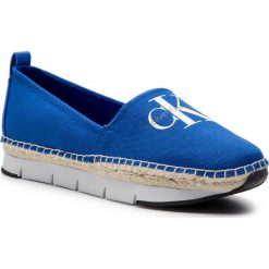 Espadryle CALVIN KLEIN JEANS - Genna R3768 Nautical Blue. Niebieskie espadryle damskie marki Calvin Klein Jeans, na co dzień, bez wzorów, z jeansu, bez obcasa, na płaskiej podeszwie, bez zapięcia. Za 469,00 zł.