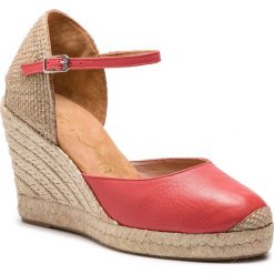 Espadryle UNISA - Castilla 19 Sty Malibu Softy. Czerwone espadryle damskie Unisa, bez wzorów, ze skóry, bez obcasa, na obcasie. Za 349,00 zł.