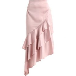 Długie spódnice: True Violet ASYMMETRIC FRILL DETAIL SKIRT Długa spódnica blush