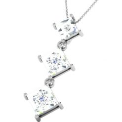 Naszyjniki damskie: Srebrny naszyjnik z diamentem – dł. 40 cm