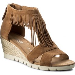 Espadryle GABOR - 62.854.43 Camel (Jute). Brązowe espadryle damskie marki Gabor, z materiału, na obcasie. W wyprzedaży za 279,00 zł.