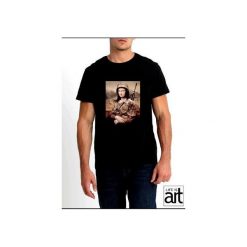T-shirt : " Mona LIsa w armii ". Czarne t-shirty męskie Life is art, m, z nadrukiem, klasyczne, z klasycznym kołnierzykiem. Za 120,00 zł.