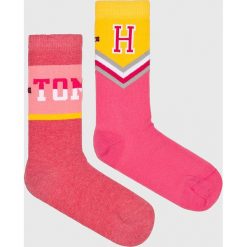 Tommy Hilfiger - Skarpetki dziecięce (2-pack). Różowe skarpetki dziewczęce TOMMY HILFIGER, bez wzorów. W wyprzedaży za 29,90 zł.
