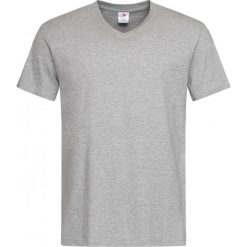Szary Bawełniany T-Shirt w Serek, Męski Bez Nadruku -STEDMAN- Koszulka, Krótki Rękaw, Basic, V-neck TSJNPLST2300greyheather. Szare koszulki męskie Stedman, m, z nadrukiem, z bawełny, casualowe, z dekoltem w serek, z krótkim rękawem, krótkie. Za 34,00 zł.
