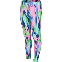Legginsy dla małych dziewczynek JLEG109 - multikolor. Szare legginsy dziewczęce marki 4f, z elastanu. W wyprzedaży za 39,99 zł.