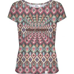 Colour Pleasure Koszulka damska CP-034 263 fioletowo-zielona r. XXXL/XXXXL. Zielone bluzki damskie marki Colour pleasure. Za 70,35 zł.