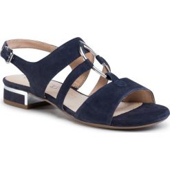 Sandały CAPRICE - 9-28102-24 Ocean Suede 857. Niebieskie klapki damskie Caprice, bez wzorów, ze skóry, bez obcasa, na obcasie. W wyprzedaży za 169,00 zł.