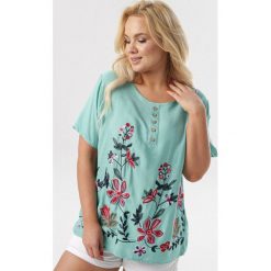 Miętowa Bluzka Nautilena. Zielone bluzki damskie Born2be, xl, bez wzorów, bez kołnierzyka, bez rękawów. W wyprzedaży za 49,99 zł.