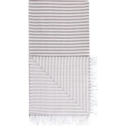 Chusty damskie: Chusta hammam w kolorze antracytowo-białym – 180 x 100 cm