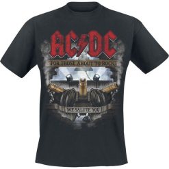 AC/DC For Those About To Rock - We Salute You - colourized T-Shirt czarny. Czarne koszulki męskie marki AC/DC, xl, bez wzorów, rockowe, bez kołnierzyka. Za 89,90 zł.