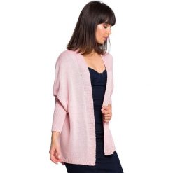 Kardigan oversize - różowy. Różowe swetry damskie BE, s, bez wzorów, z długim rękawem, długie, bez kaptura. Za 159,00 zł.