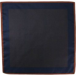 Elegancka Poszetka Męska w Drobne Paski, Prążki - Ciemny Granatowy, Brąz POSZALTS0073. Niebieskie paski męskie Alties, w paski, eleganckie. Za 27,00 zł.