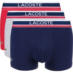 Lacoste 3-pack Bokserki Niebieski Czerwony Szary. Szare bokserki męskie Lacoste, bez wzorów, z elastanu. Za 197,95 zł.