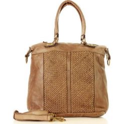 MARCO MAZZINI Torebka skórzana old pelle lavata taupe khaki. Brązowe torebki klasyczne damskie MAZZINI, w paski, ze skóry, bez dodatków. Za 499,00 zł.