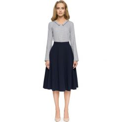 RACHELE Rozkloszowana spódnica z kontrafałami - granatowa. Niebieskie koszule damskie Stylove, na co dzień, s, bez wzorów, eleganckie, rozkloszowane. Za 109,90 zł.