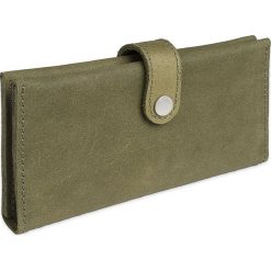 Portfele damskie: Woox Skórzany Damski Portfel Handmade | Oliwkowy Moneta Magna Viridita – – – 8595564784722