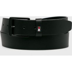 Tommy Hilfiger - Pasek skórzany. Czarne paski męskie marki TOMMY HILFIGER, w paski, ze skóry. Za 229,90 zł.