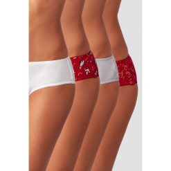 Etam - Figi (4-pack). Czerwone figi damskie marki Etam, s, z bawełny. W wyprzedaży za 59,90 zł.