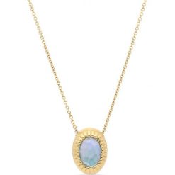 Naszyjnik - złoto 750, Brylant 0,03ct,topaz swiss blue,. Żółte naszyjniki damskie W.KRUK, z topazem, złote. Za 8490,00 zł.