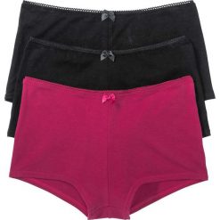 Figi: Figi „maxi french” (3 pary) bonprix czarno-jeżynowo-czerwony
