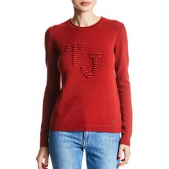Trussardi Jeans sweter damski 56M00235-0F000409 S czerwony. Czerwone swetry damskie Trussardi Jeans, s, bez wzorów, z jeansu, bez rękawów, bez kaptura. Za 469,00 zł.