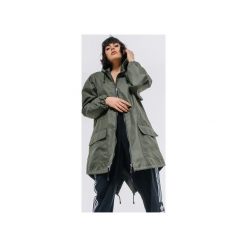 Kurtka / płaszcz typu parka khaki. Zielone kurtki damskie REST FACTORY, xl, z aplikacjami, z tkaniny. Za 296,65 zł.