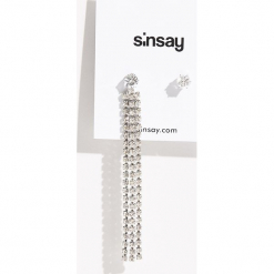 Kolczyki - Jasny szar. Szare kolczyki damskie Sinsay. Za 9,99 zł.
