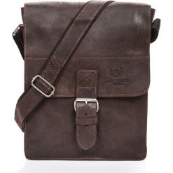 Męska Duża torba skórzana Vintage raportówka na ramię Brąz. Torby męskie skórzane Paolo Peruzzi, w paski, ze skóry, klasyczne, na ramię, duże. Za 279,90 zł.