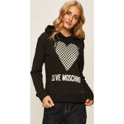 Love Moschino - Bluza. Czerwone bluzy damskie Love Moschino, m, z nadrukiem, z elastanu, bez rękawów, z kapturem. Za 889,90 zł.