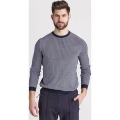 SWETER Emporio Armani. Niebieskie swetry męskie m, z okrągłym kołnierzem. Za 655,00 zł.