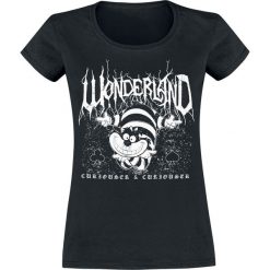 Alicja w Krainie Czarów Grinsekatze - Metal Wonderland Koszulka damska czarny. Czarne koszulki damskie marki Alicja w Krainie Czarów, l, z nadrukiem, z okrągłym kołnierzem, z krótkim rękawem. Za 74,90 zł.
