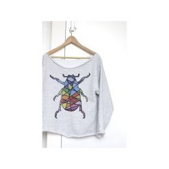 Żuk kreski kolory szara gruba bez. Szare bluzy damskie One mug a day, xl, z nadrukiem, z bawełny, bez rękawów, bez kaptura. Za 125,10 zł.