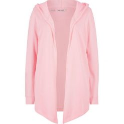 Długa bluza bez zapięcia bonprix pastelowy jasnoróżowy. Różowe bluzy damskie bonprix, bez wzorów, z długim rękawem, długie, bez kaptura. Za 79,99 zł.
