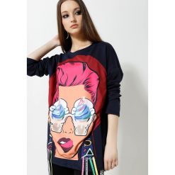 Bluzy damskie: Granatowa Bluza Brand New Face