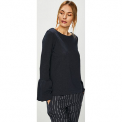 Tommy Hilfiger - Bluza. Niebieskie bluzy damskie TOMMY HILFIGER, s, bez wzorów, z bawełny, bez rękawów, bez kaptura. W wyprzedaży za 299,90 zł.