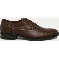 Jack & Jones - Półbuty skórzane. Pomarańczowe buty wizytowe męskie Jack & Jones, ze skóry, na sznurówki. Za 339,90 zł.