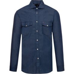 Koszula TOMMY HILFIGER Organic Cotton Denim MW0MW11870. Niebieskie koszule męskie TOMMY HILFIGER, s, bez wzorów, z denimu, casualowe, bez kołnierzyka, bez rękawów. W wyprzedaży za 229,00 zł.