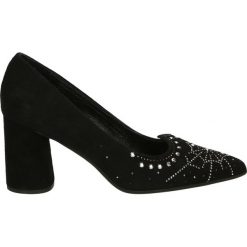 Czółenka - 1704A CAM NER. Czarne buty ślubne damskie Venezia, ze skóry. Za 369,00 zł.