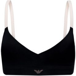 Biustonosz braletka Emporio Armani Underwear 163945 9P263 00020. Czarne biustonosze Emporio Armani Underwear, bez wzorów, z elastanu. W wyprzedaży za 129,00 zł.
