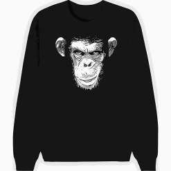 Bluza "Evil Monkey" w kolorze czarnym. Czarne bluzy męskie Wooop, s, z nadrukiem, z okrągłym kołnierzem. W wyprzedaży za 89,95 zł.