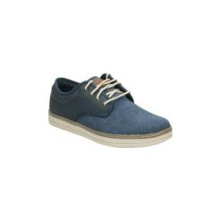 Półbuty Skechers 65878-NVY. Niebieskie półbuty męskie Skechers, bez wzorów, bez zapięcia. Za 269,22 zł.